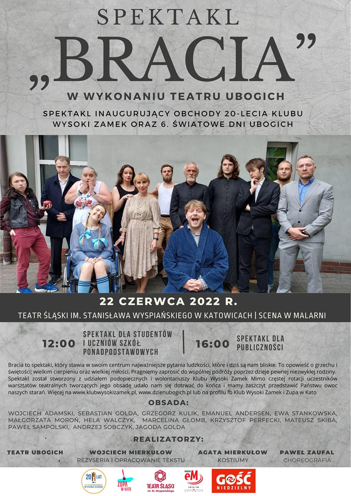 "Teatr Ubogich - Bracia" - zapraszamy na wyjątkowy spektakl w Teatrze Śląskim